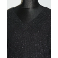 Sukienka tunika KIMONO z dekoltem - srebrny brokat